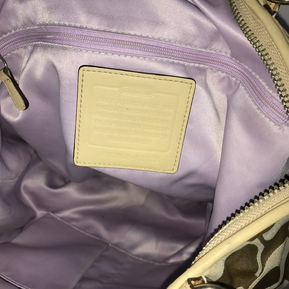 Coach Signature Leah Khaki Tote Handbag Shoulder Bag EUC - Picture 10 of 10